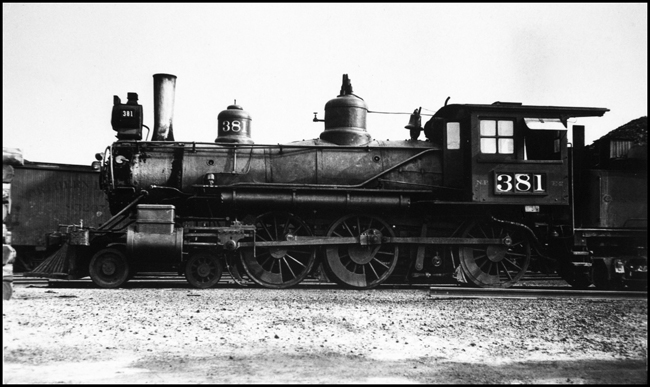 This E-2 ten-wheeler is something of a rust bucket.  It is a very obsolete engine here, in storage at Livingston.  It was built by Baldwin in 1888 and originally carried the number 443.