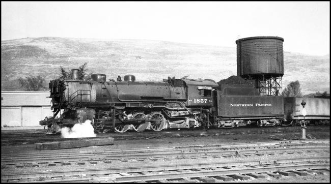 NP 1857, Class W-5 with cylinder cocks open in Missoula, MT