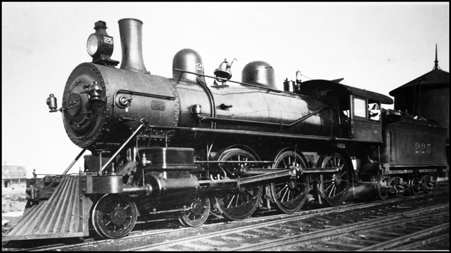 NP 225, (Nixon notes indicate renumbered from or to 275) a 4-6-0 locomotive in Helena , MT