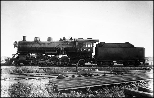 NP 1909, Class W-2 photographed by Iles at Brainerd, for Mechanical Department's Motive Power Book.