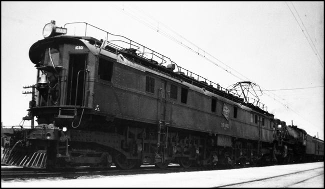 MILW Electric 10301 and NP 2234, Class Q-5 on Milwaukee passenger run in Three Forks 