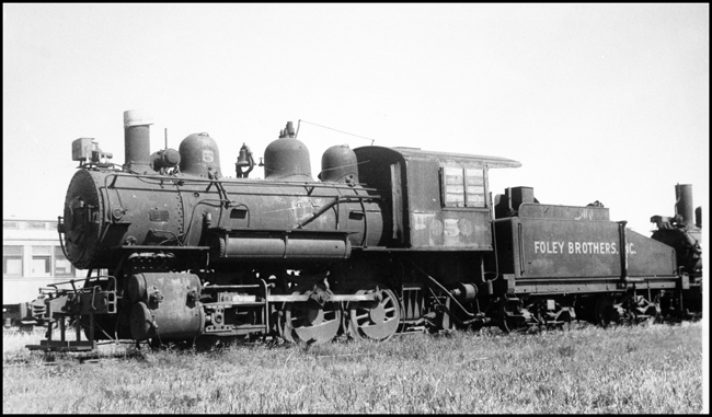 Foley Brothers Constuction Company, an NP contractor, No. 5 steam locomotive with windows boarded up in St Paul MN