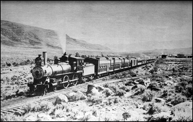 Park Branch train with NP 418 getting os at Cinnabar, MT