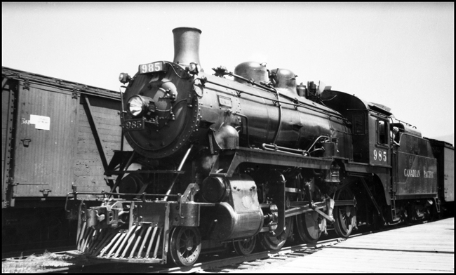 CPR 985, 4-6-0 at Armstrong, BC.