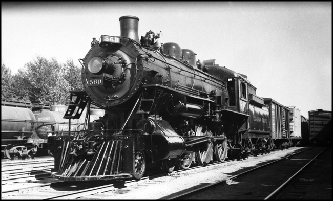  CPR 560, 4-6-0 on freight train at Coquitlam, BC.