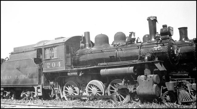 CPR 204, 4-6-0 in storage yard at Winnipeg.