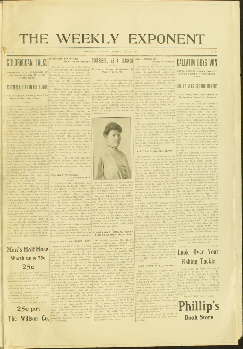The Weekly Exponent, May 20, 1910