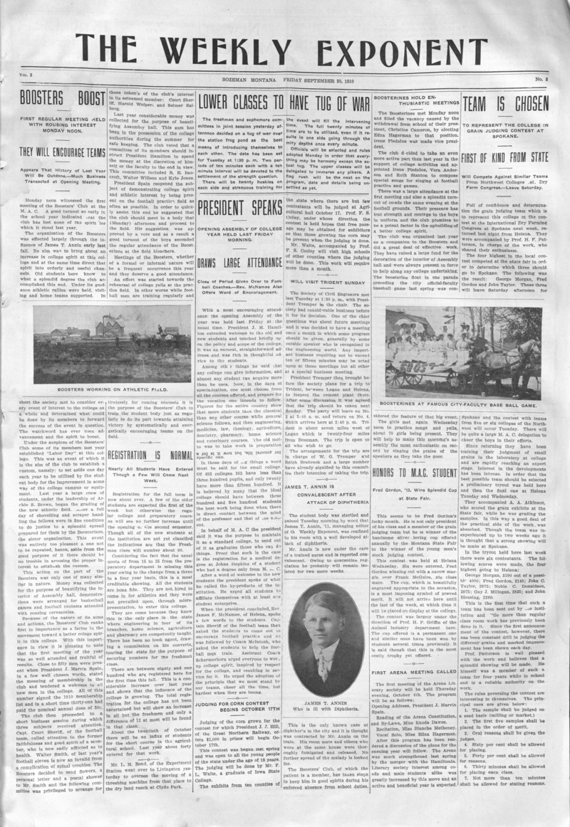 The Weekly Exponent, September 30, 1910