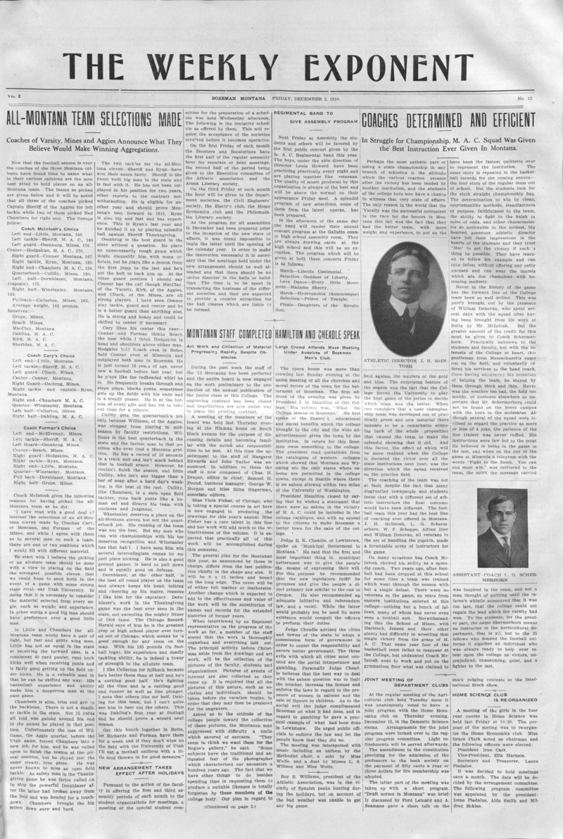 The Weekly Exponent, December 2, 1910