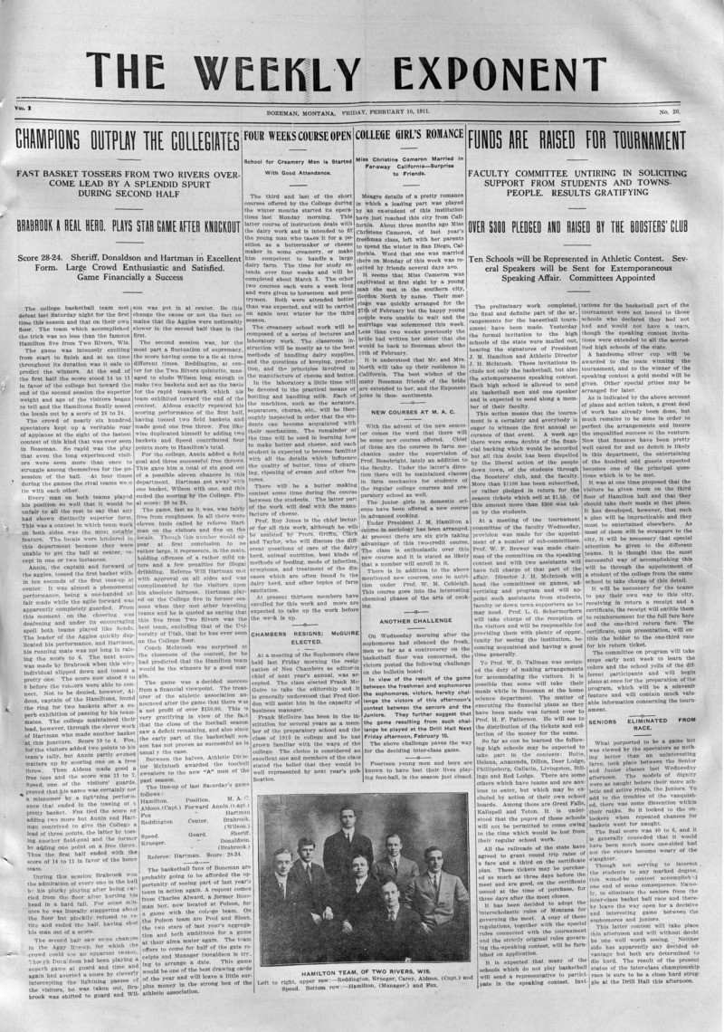 The Weekly Exponent, February 10, 1911