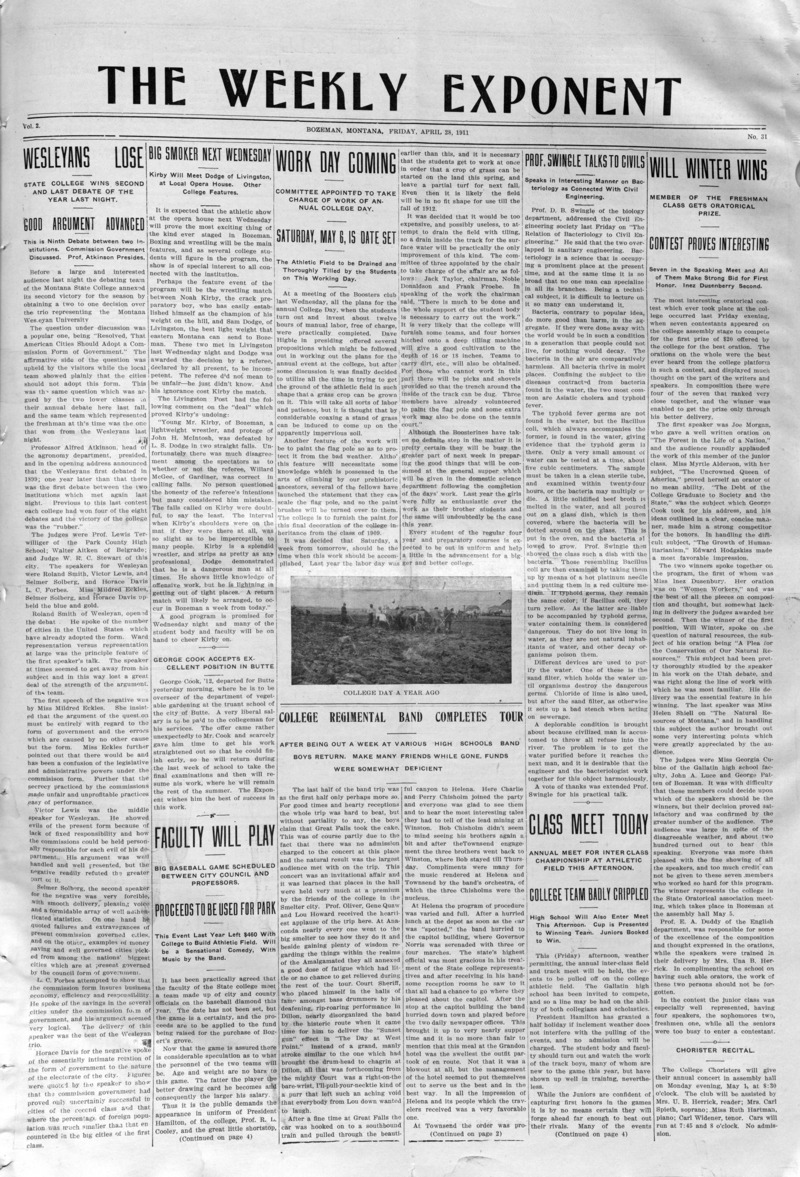 The Weekly Exponent, April 28, 1911