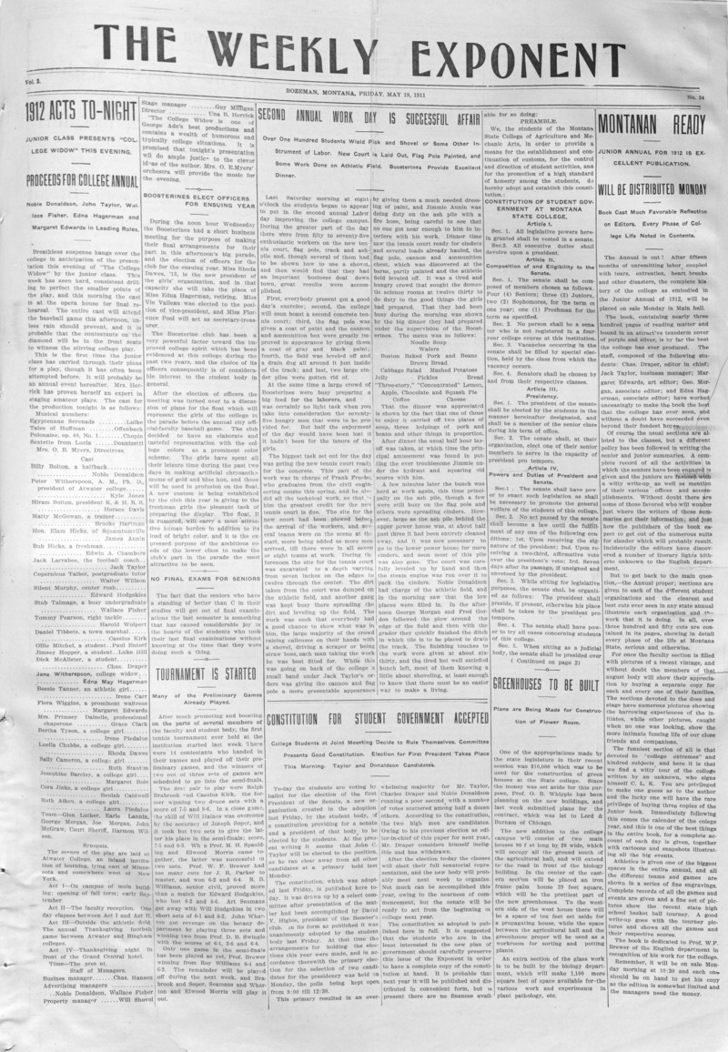 The Weekly Exponent, May 19, 1911