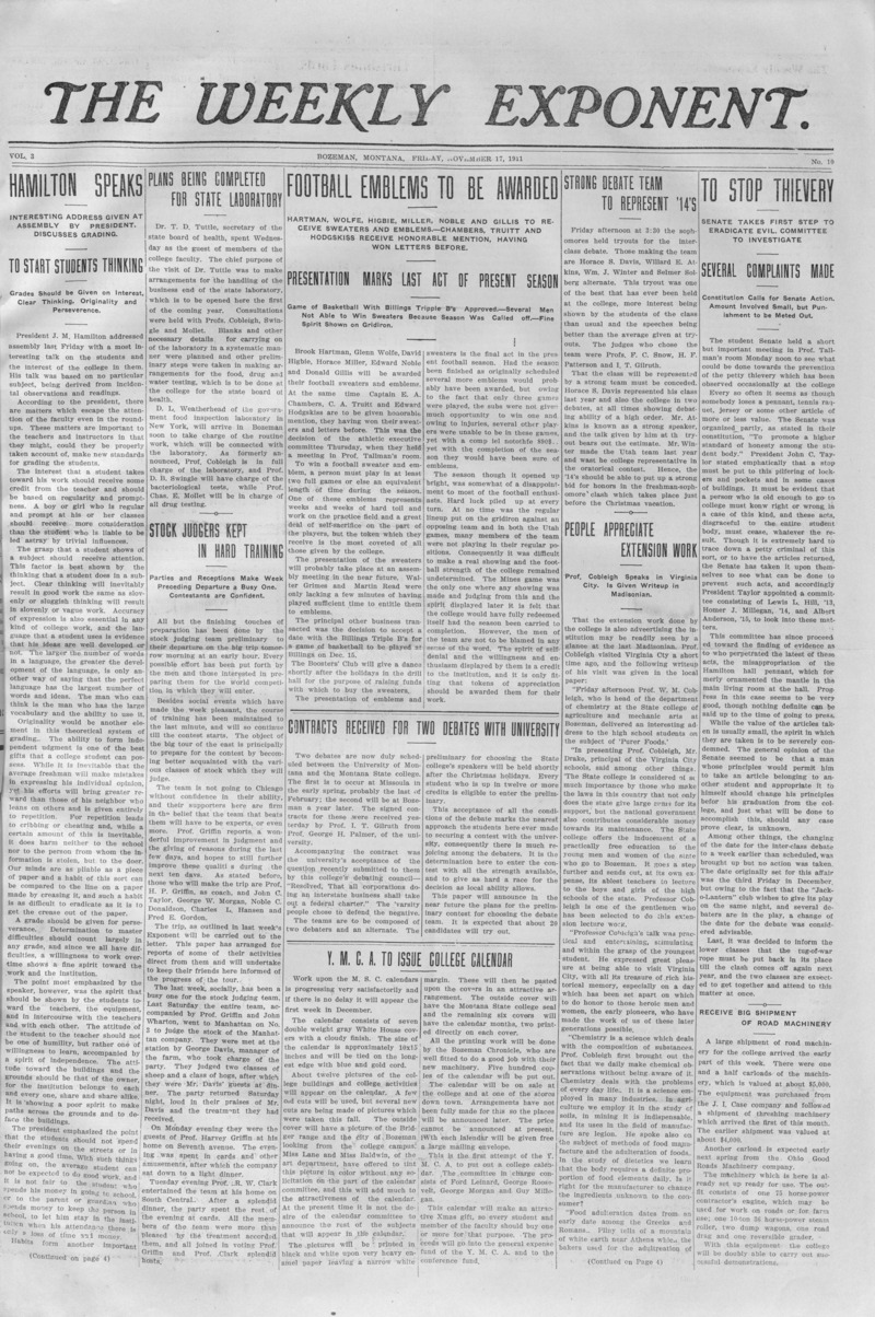 The Weekly Exponent, November 17, 1911
