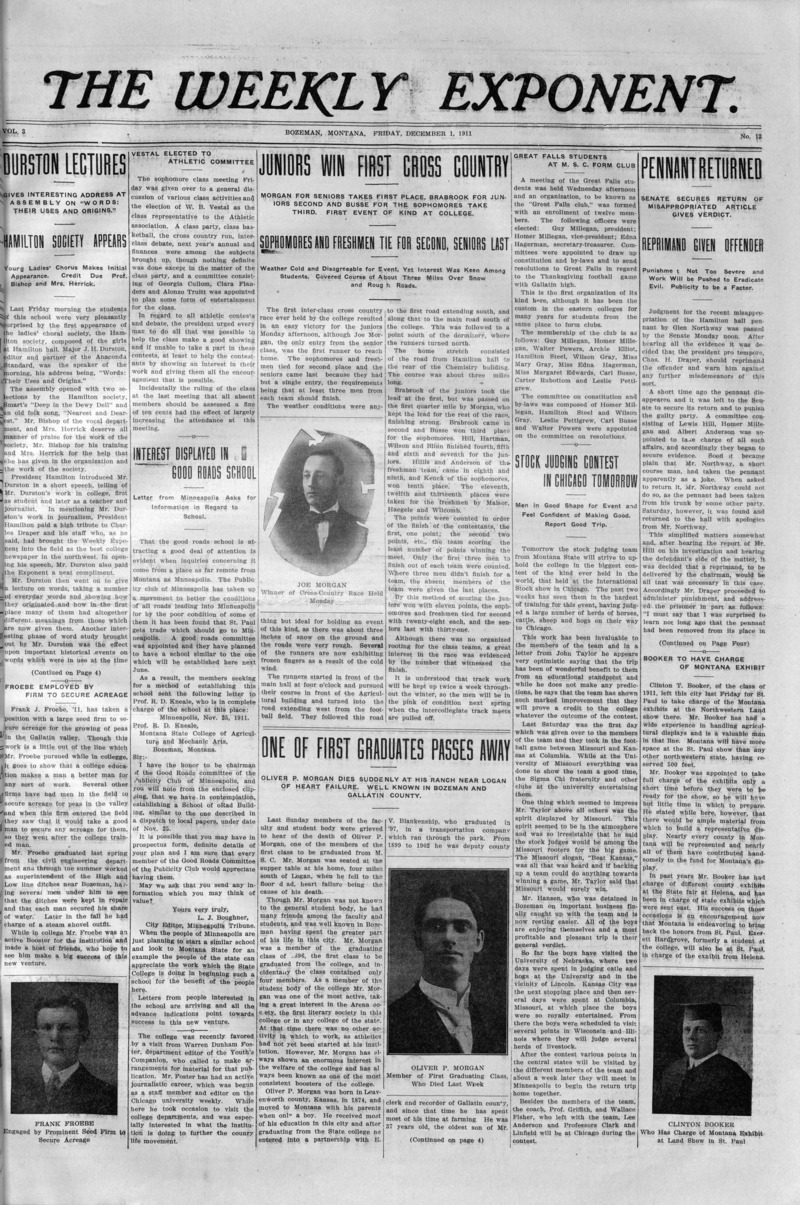 The Weekly Exponent, December 1, 1911