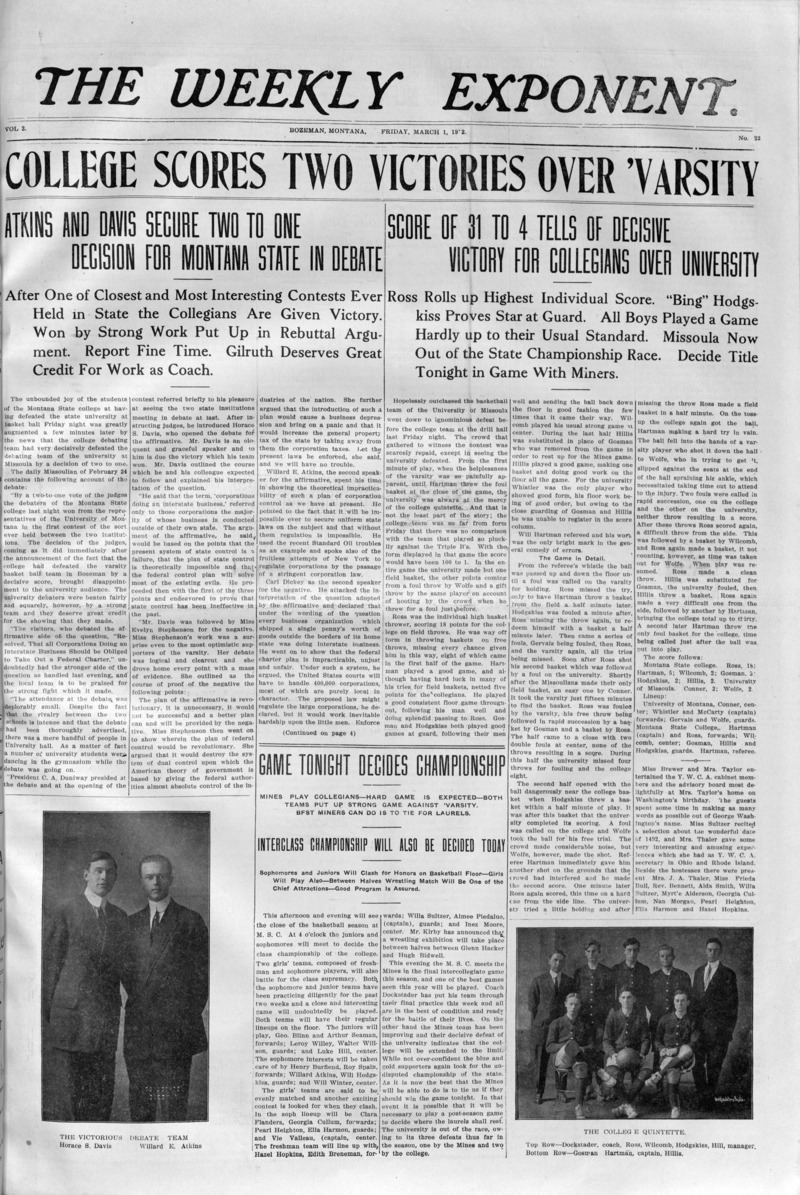 The Weekly Exponent, March 1, 1912