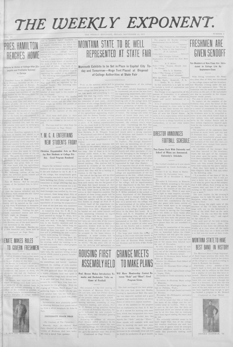 The Weekly Exponent, September 20, 1912
