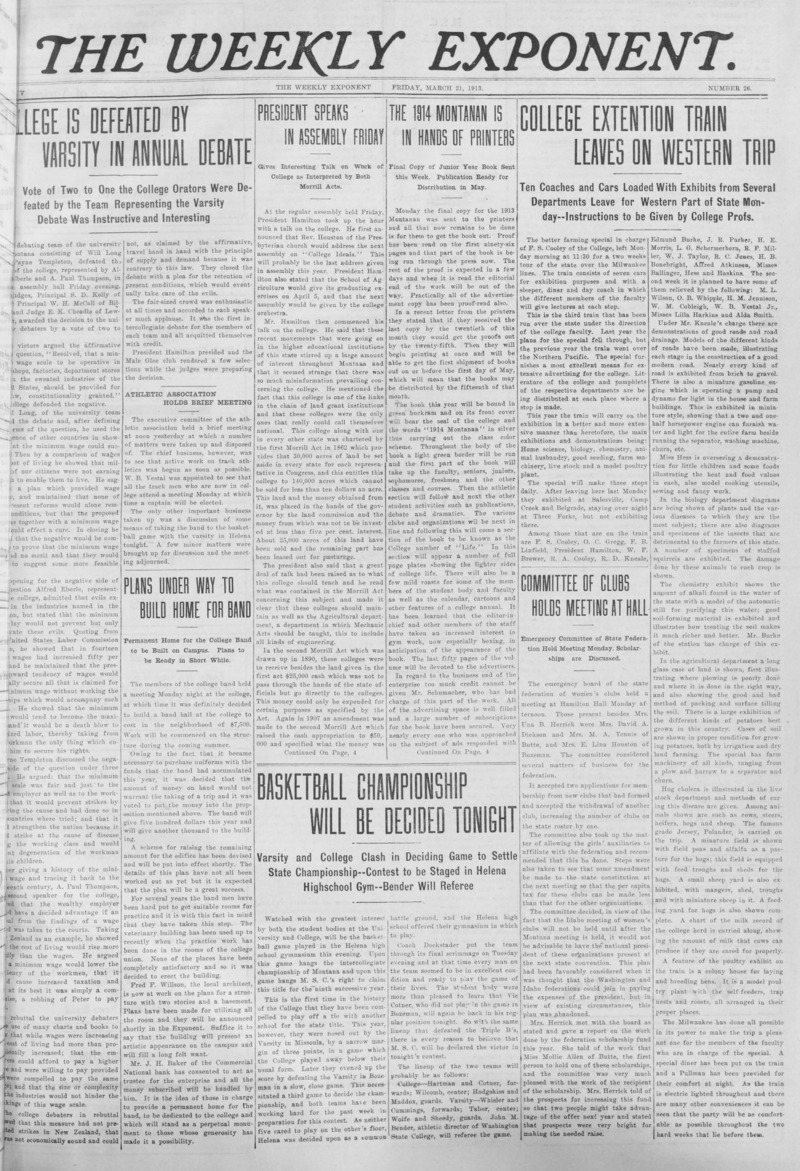 The Weekly Exponent, March 21, 1913