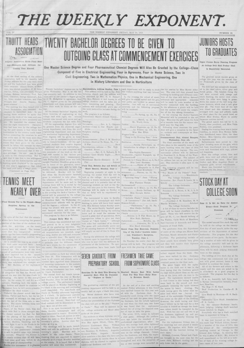 The Weekly Exponent, May 30, 1913