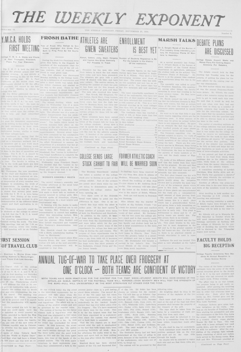 The Weekly Exponent, September 25, 1914