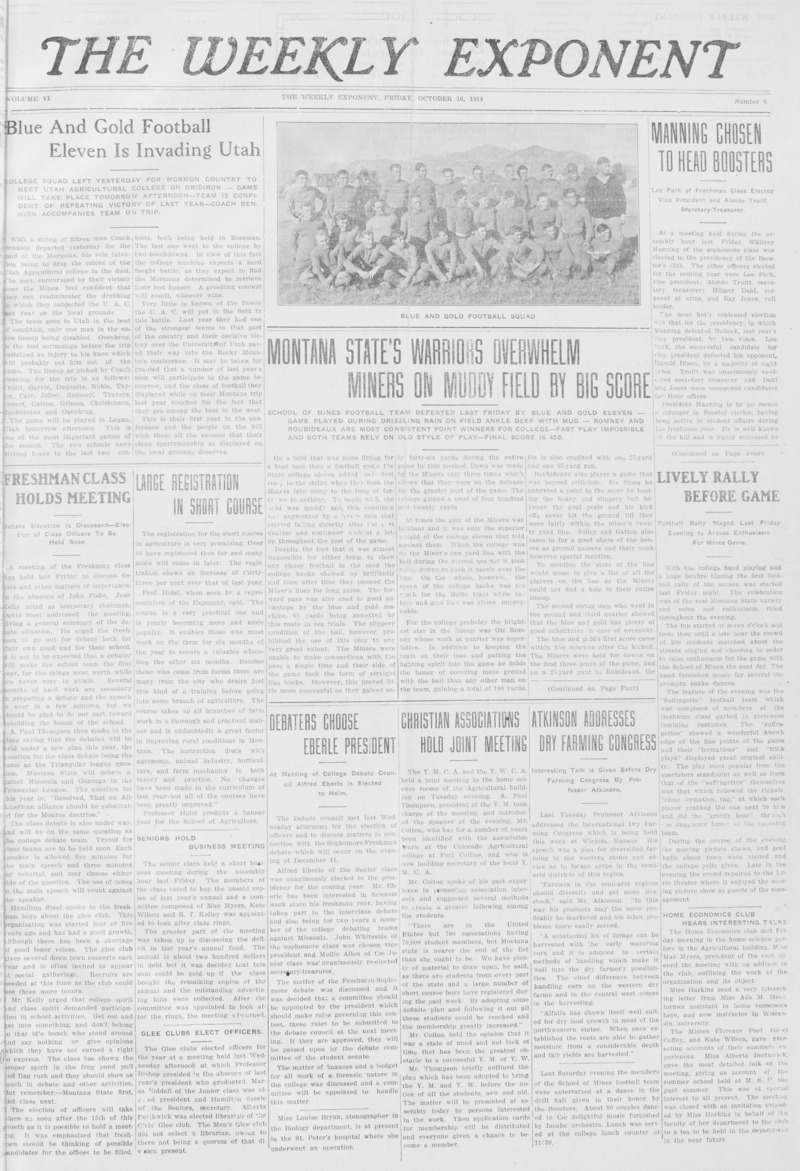 The Weekly Exponent, October 16, 1914