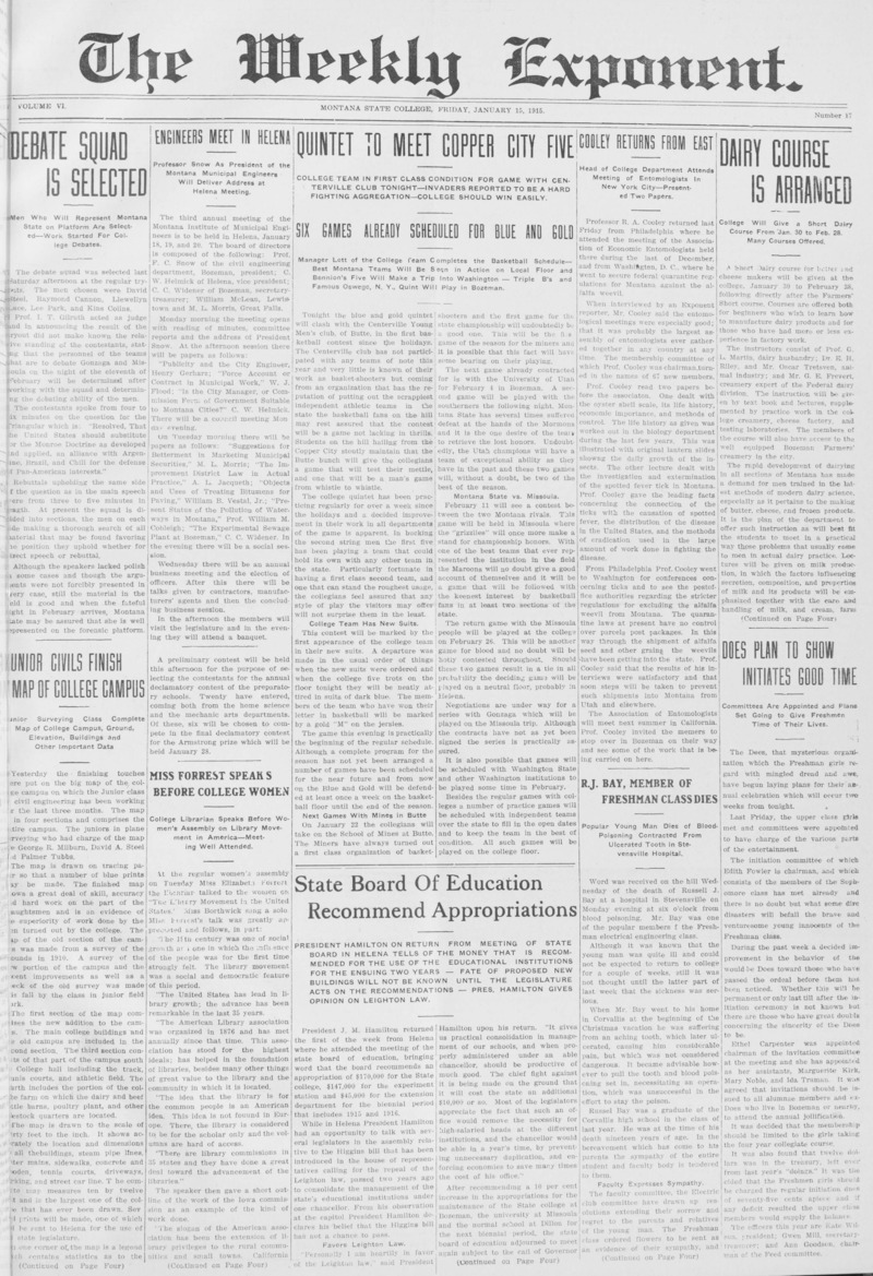 The Weekly Exponent, January 15, 1915