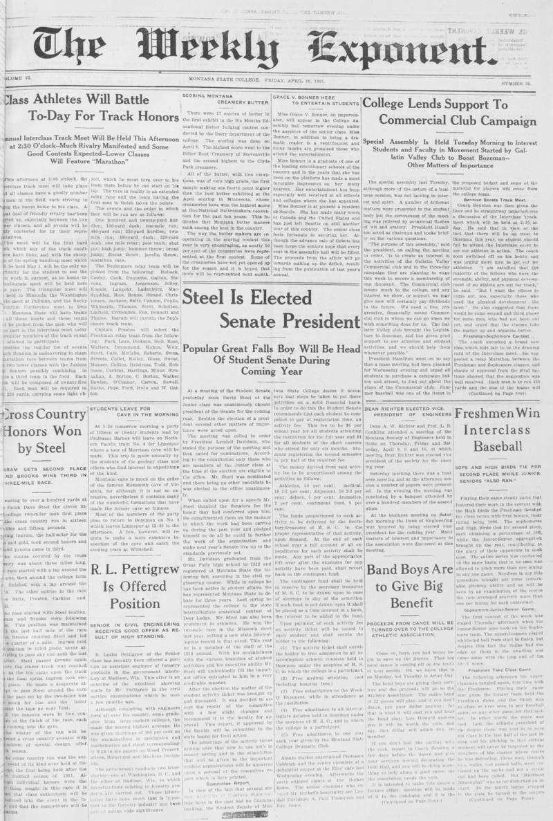 The Weekly Exponent, April 16, 1915