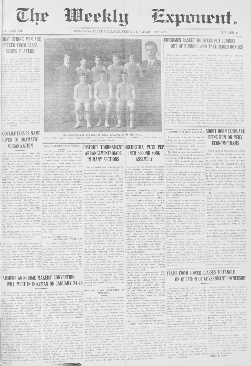 The Weekly Exponent, December 17, 1915