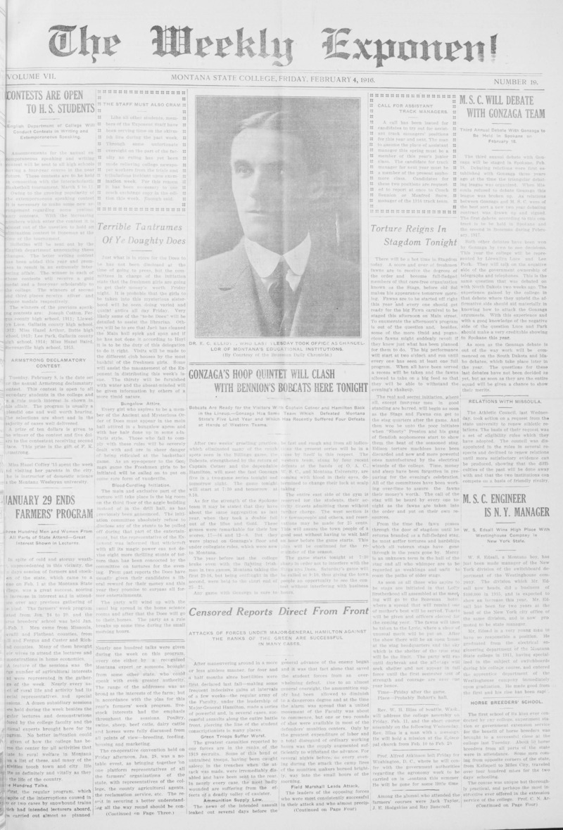 The Weekly Exponent, February 4, 1916