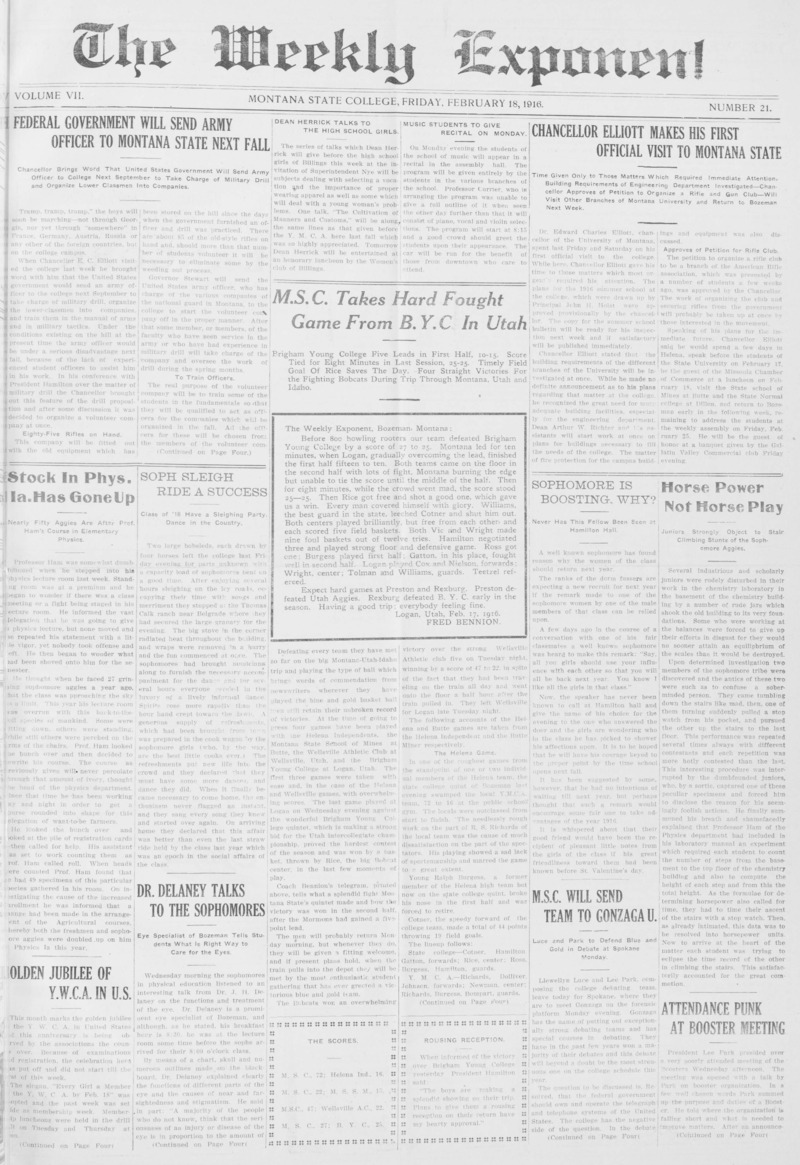 The Weekly Exponent, February 18, 1916