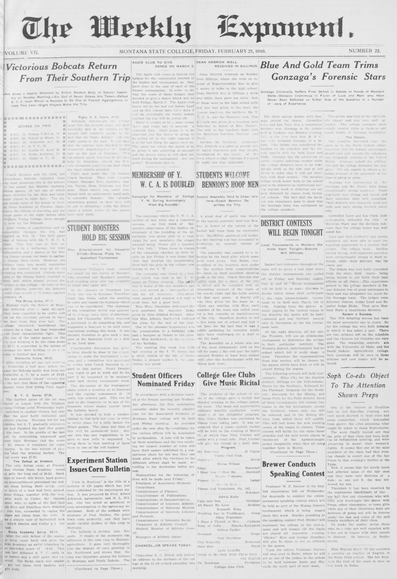The Weekly Exponent, February 25, 1916
