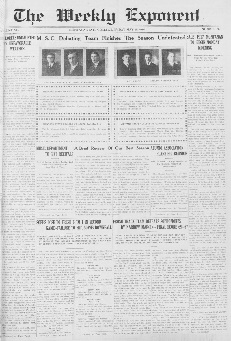 The Weekly Exponent, May 19, 1916