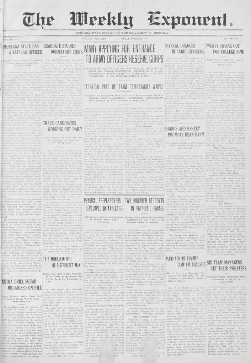 The Weekly Exponent, March 30, 1917