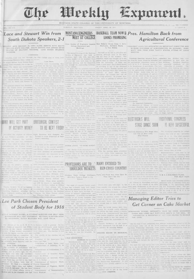 The Weekly Exponent, April 20, 1917