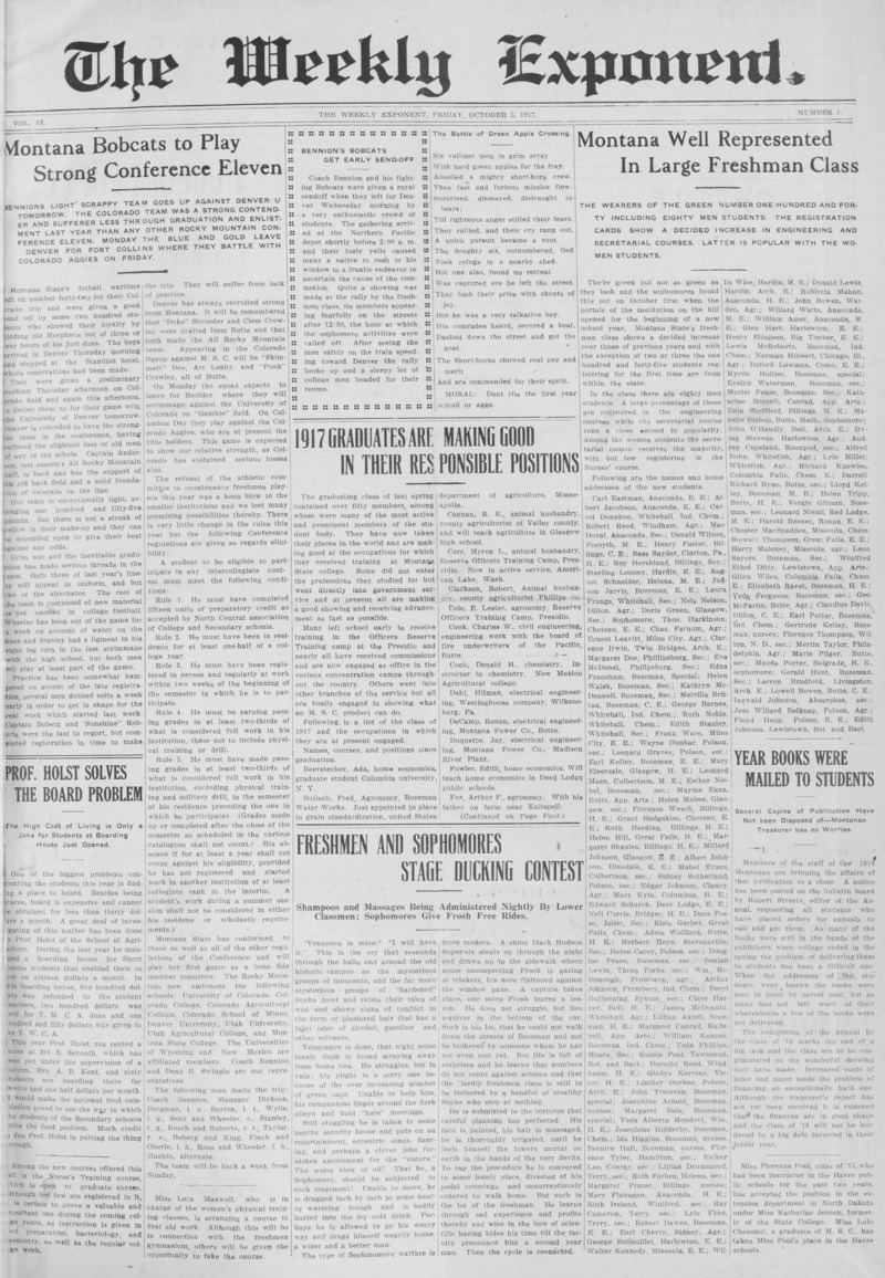 The Weekly Exponent, October 5, 1917