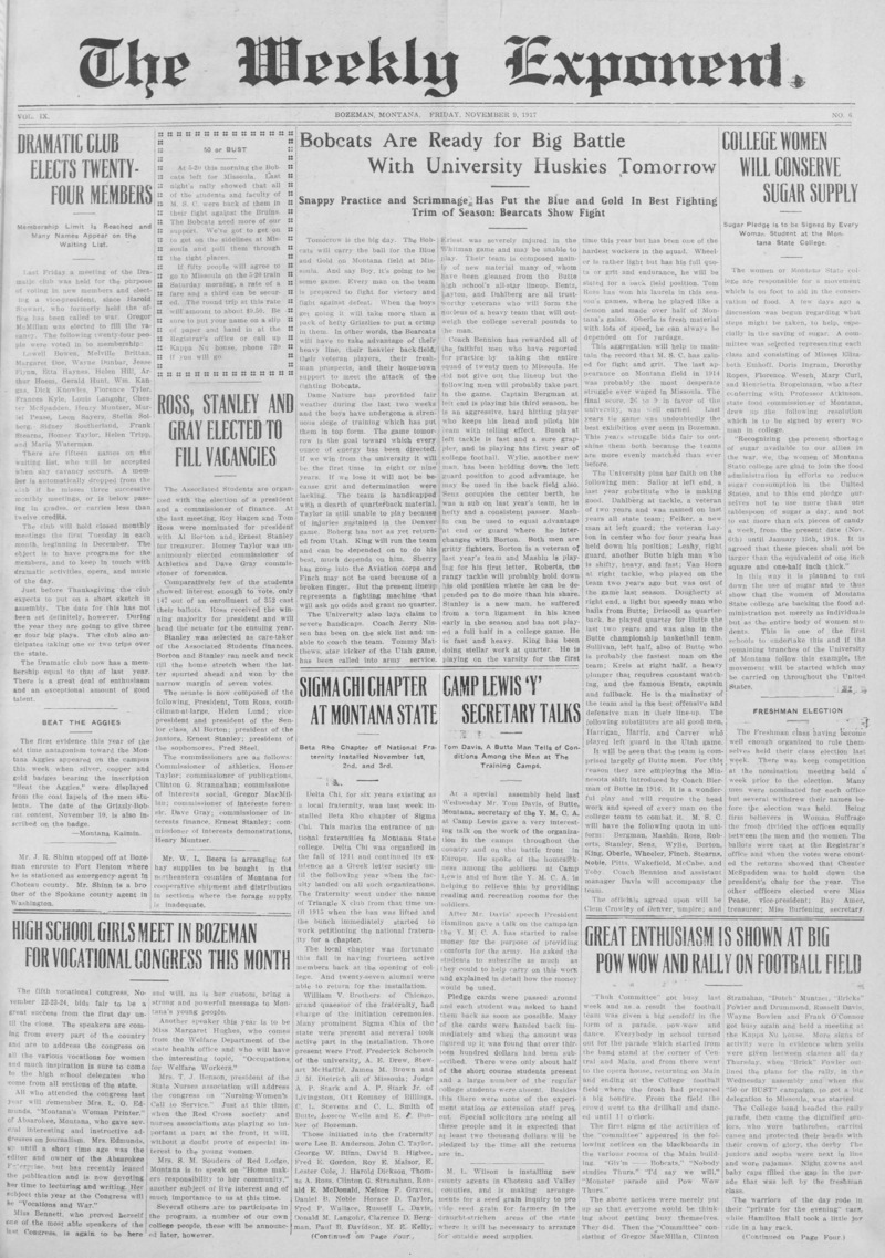The Weekly Exponent, November 9, 1917