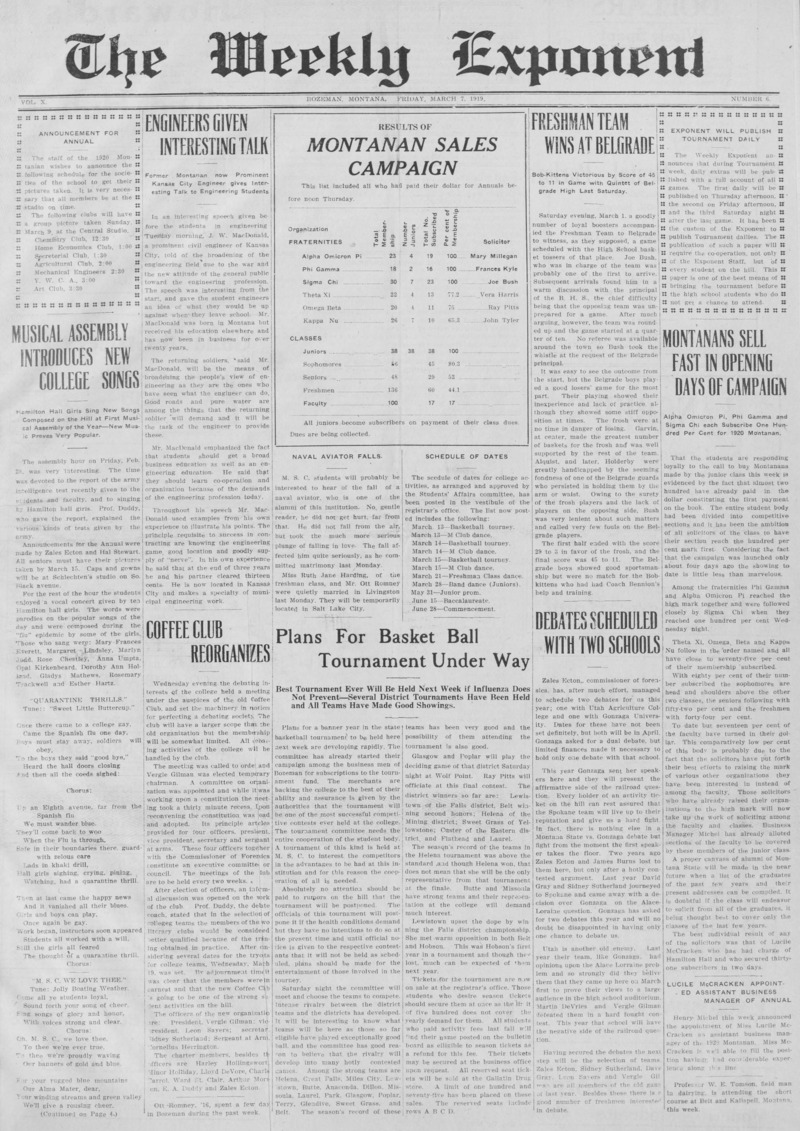 The Weekly Exponent, March 7, 1919