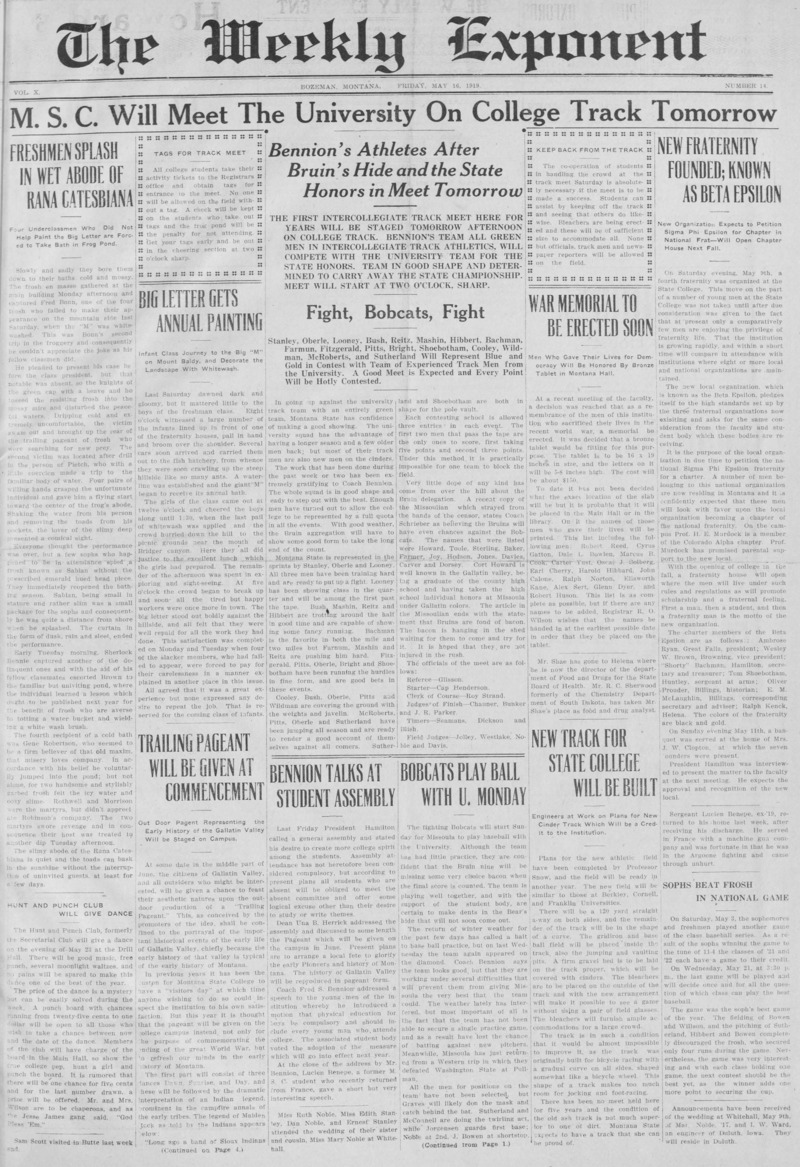 The Weekly Exponent, May 16, 1919