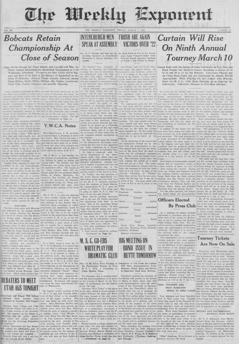 The Weekly Exponent, March 5, 1920