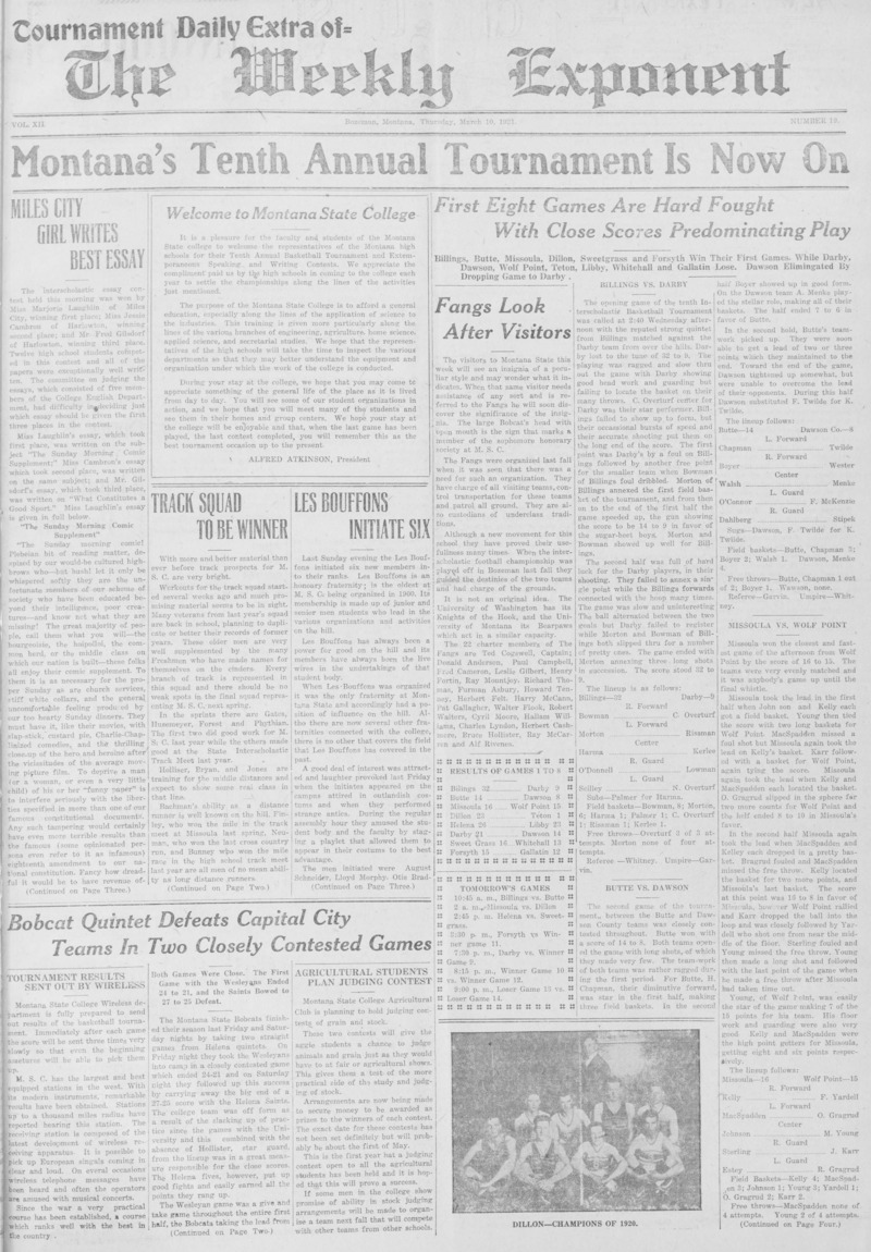 The Weekly Exponent, March 10, 1921