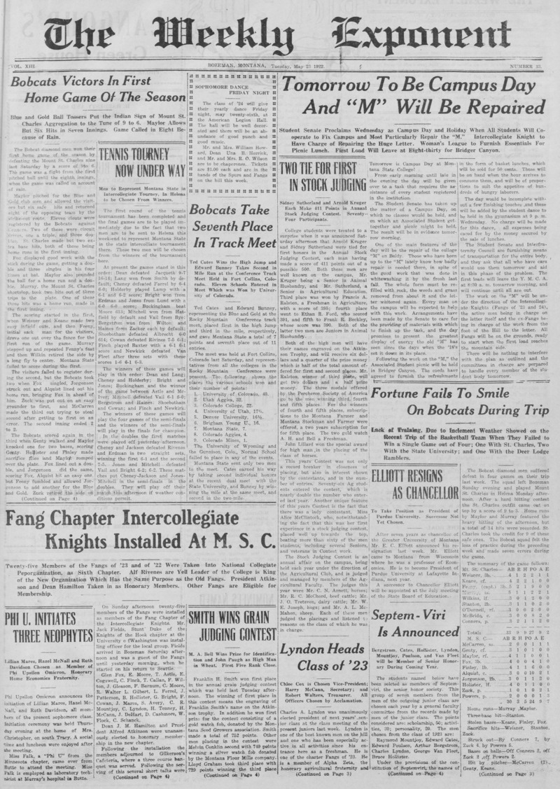 The Weekly Exponent, May 23, 1922