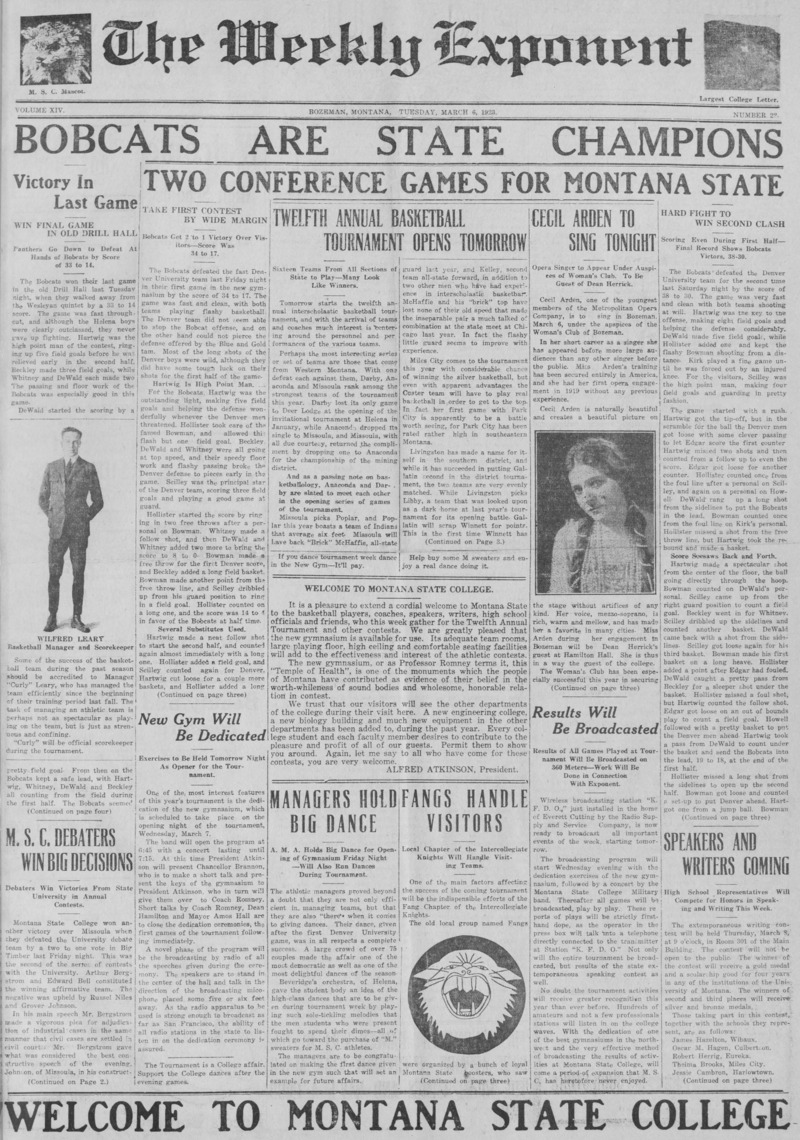 The Weekly Exponent, March 6, 1923