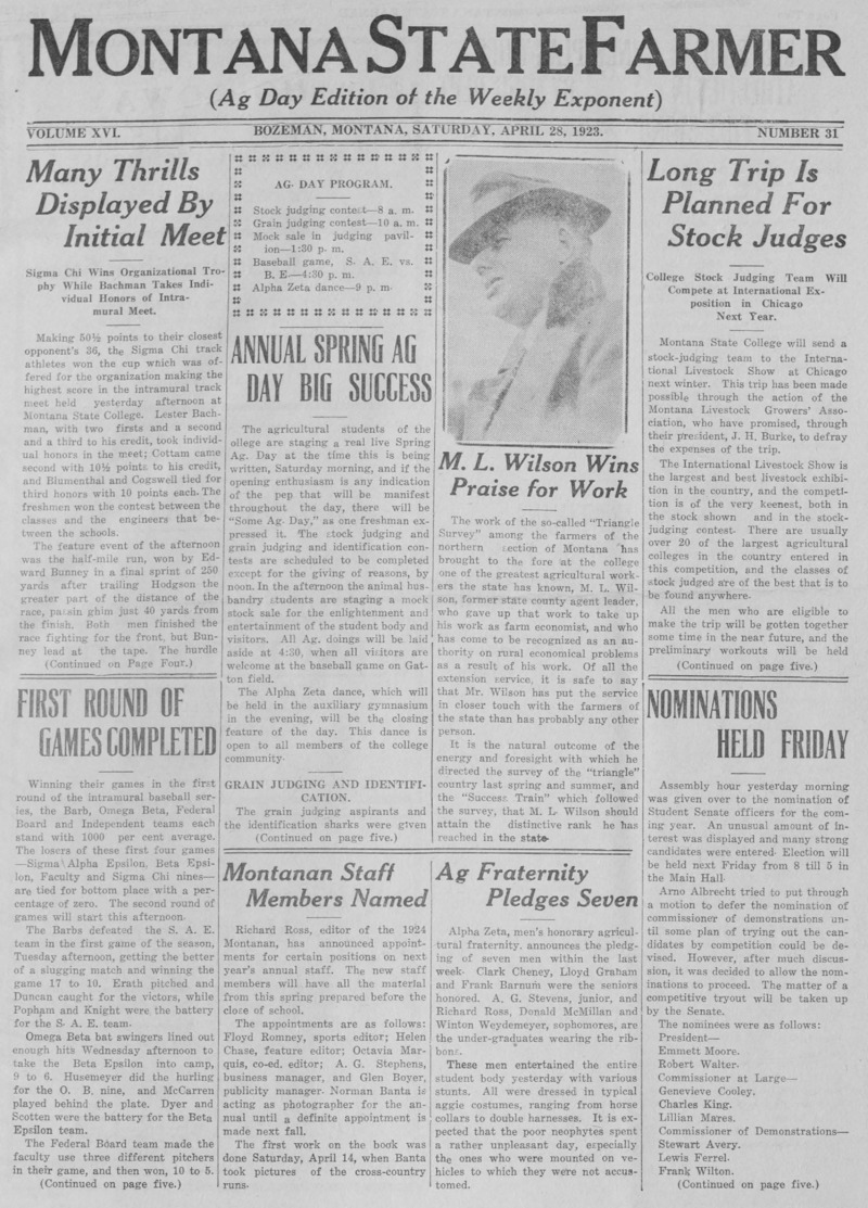 The Weekly Exponent, April 28, 1923