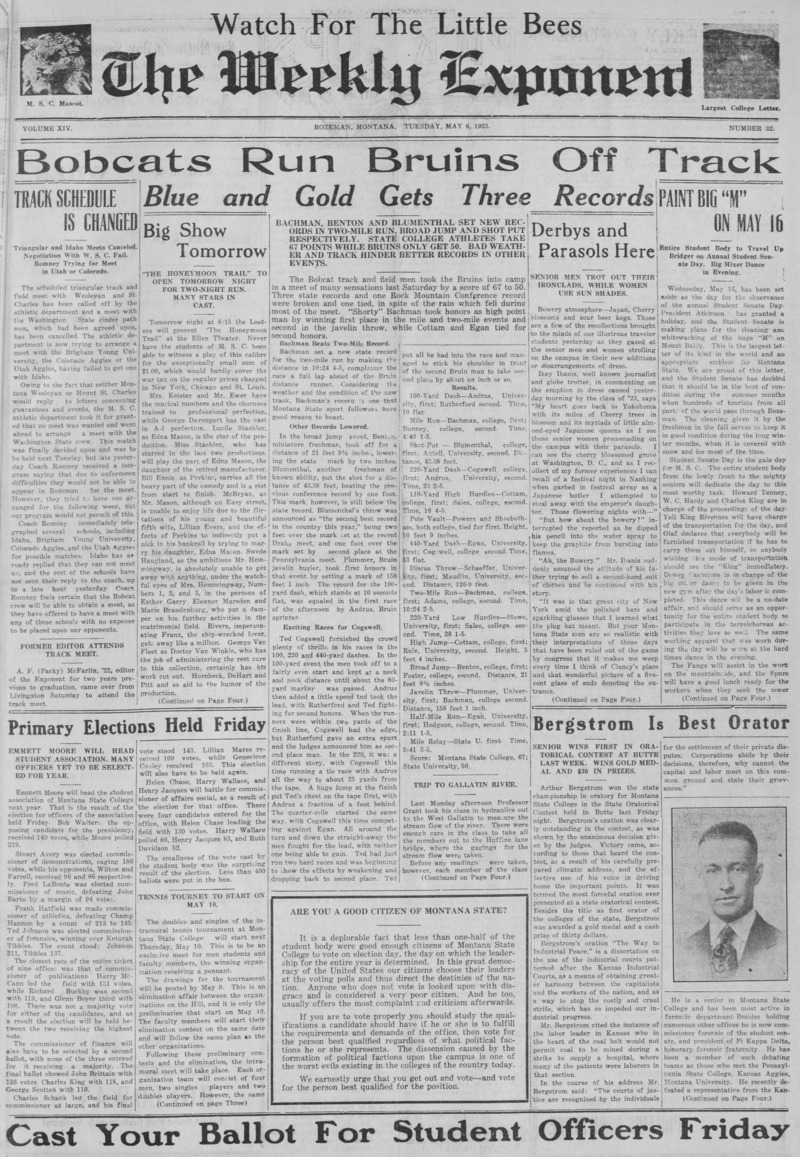 The Weekly Exponent, May 8, 1923