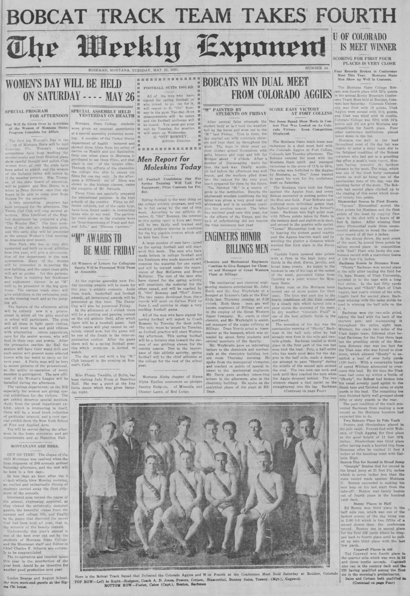 The Weekly Exponent, May 22, 1923