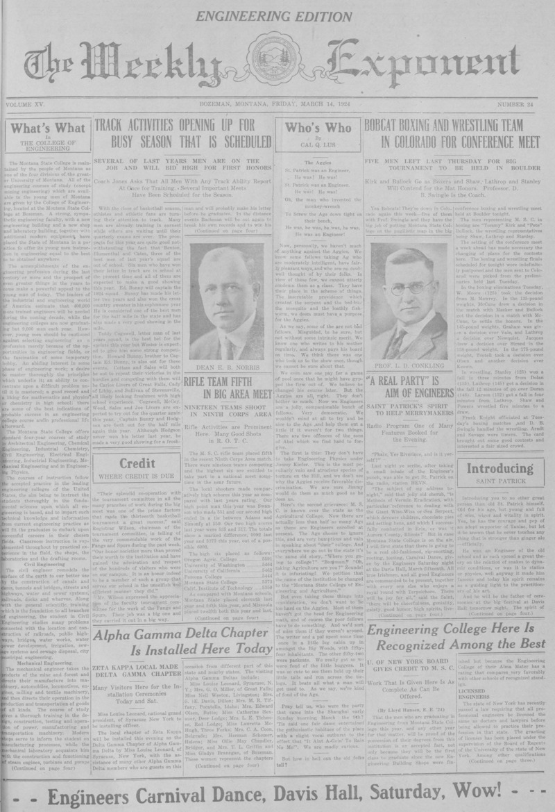 The Weekly Exponent, March 14, 1924
