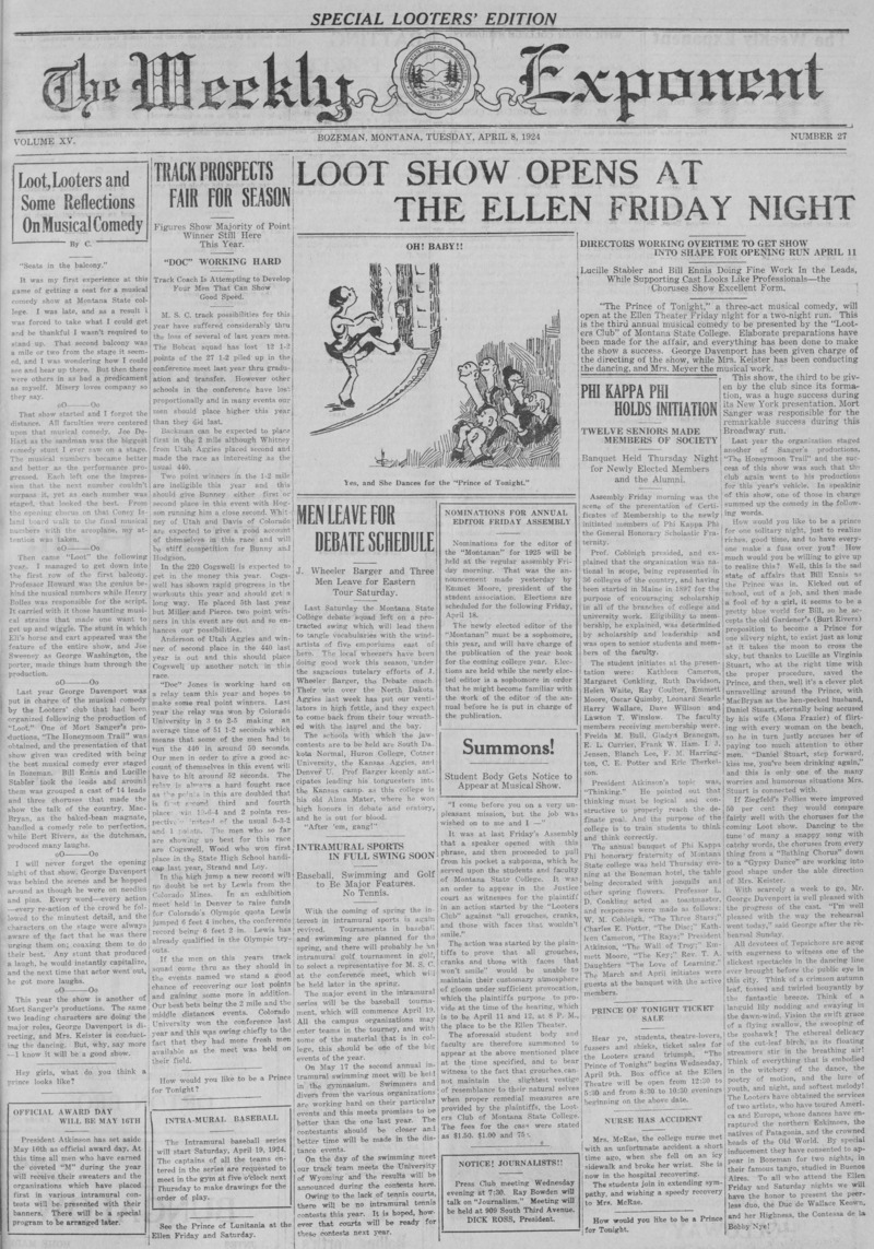The Weekly Exponent, April 8, 1924
