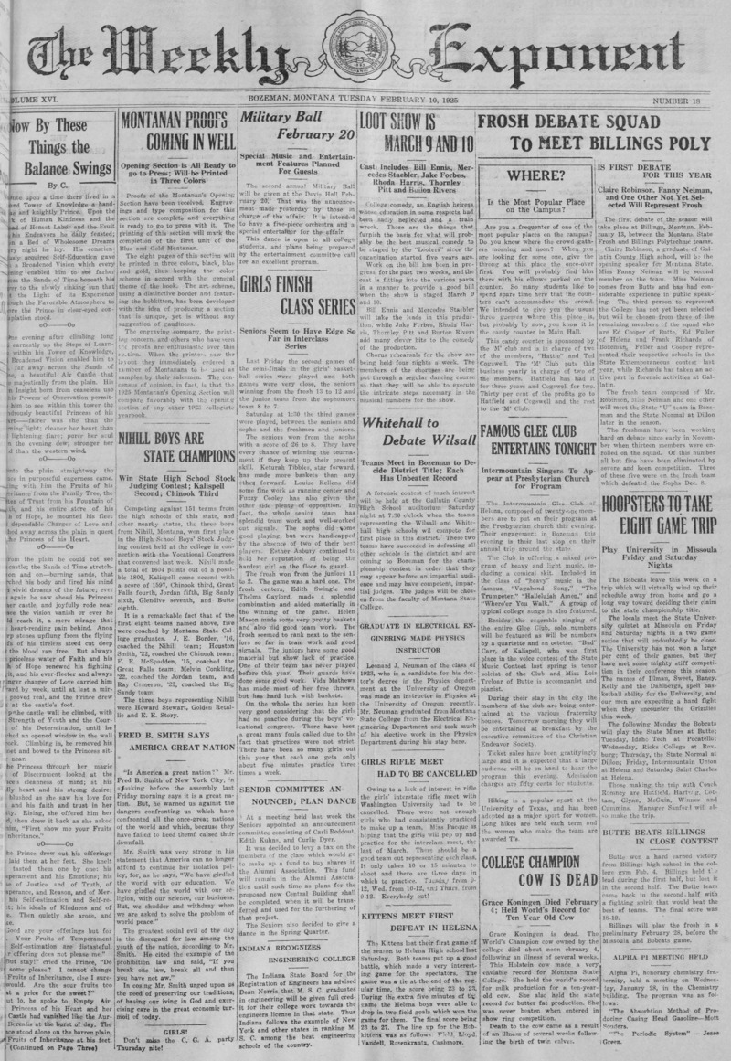 The Weekly Exponent, February 10, 1925