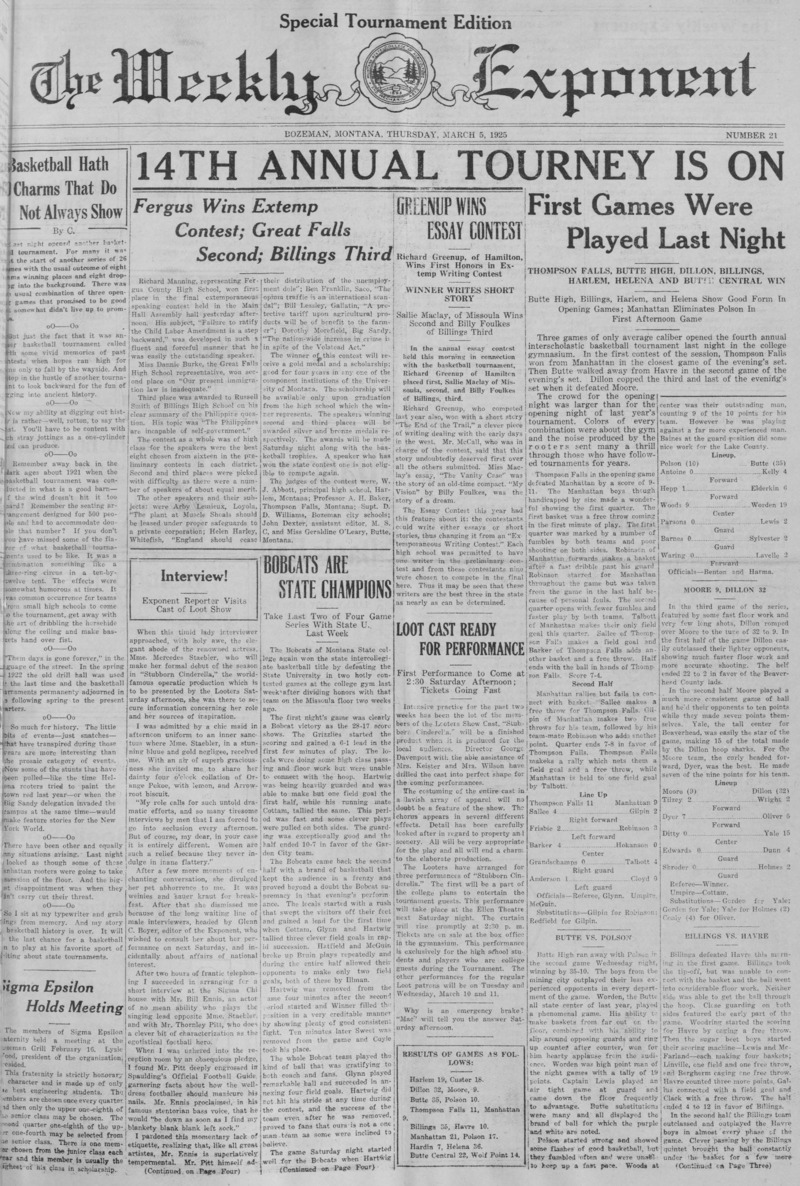 The Weekly Exponent, March 5, 1925
