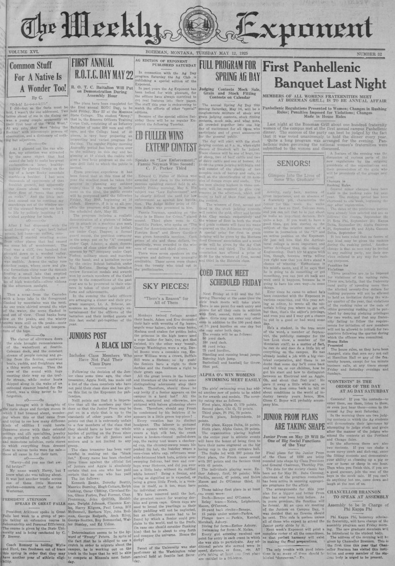 The Weekly Exponent, May 12, 1925