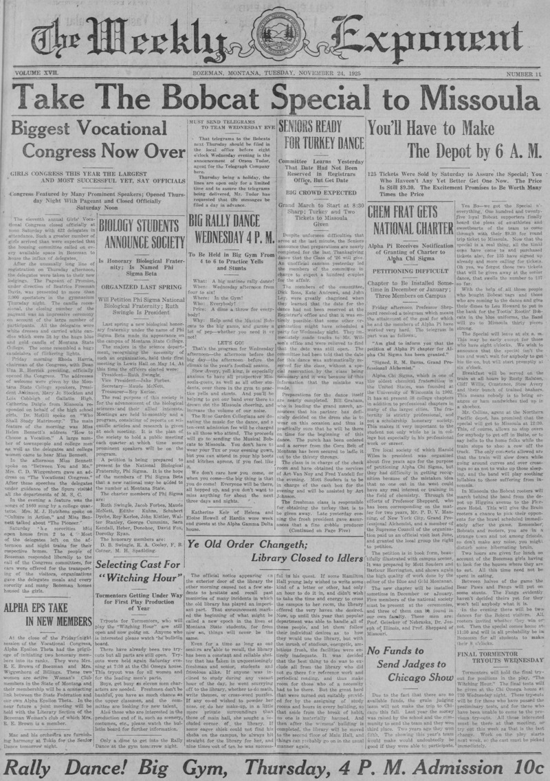 The Weekly Exponent, November 24, 1925